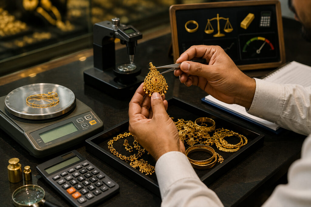 Gold Buyers Calculate Old Jewellery